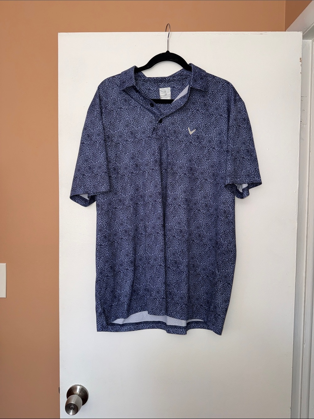 Callaway Opti-Dry Men's Micro-Patterned Navy Golf Shirt